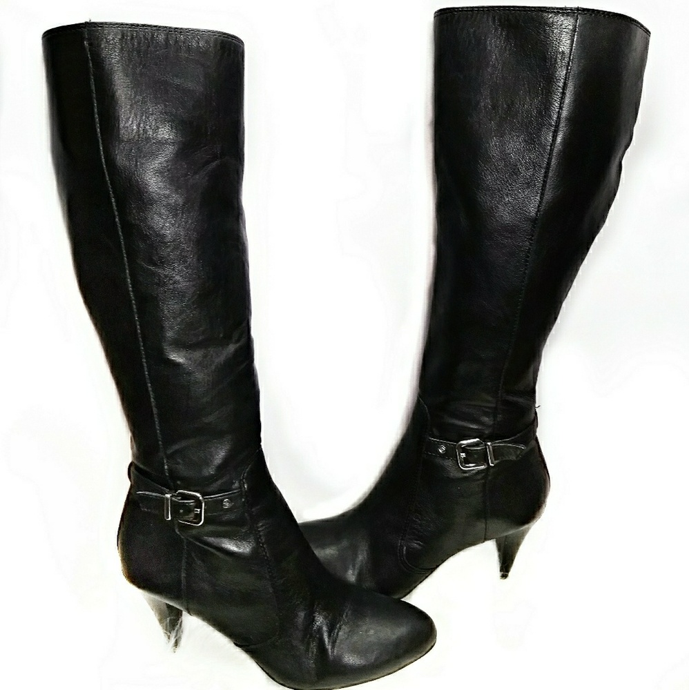 Antonio Melani Black Steletto Leather Boots